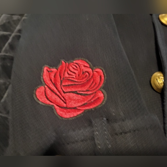 Abercrombie and Fitch Navy Pea Coat with Designer Applique - Picture 4 of 9